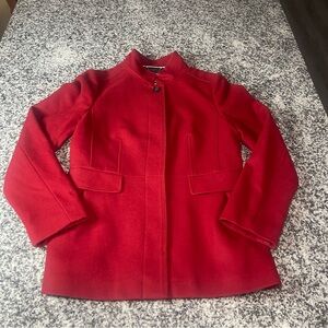 Banana Republic Women’s Red Peacoat Italian Fabric Wool Blend Size Medium Warm